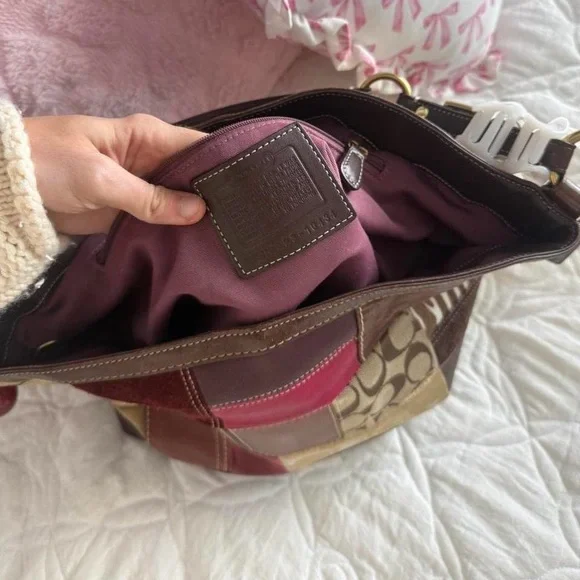 Y2K Coach patchwork pink and brown purse/bag - Picture 5 of 6